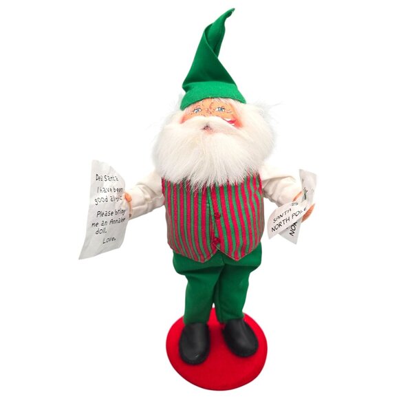 Annalee Elf Letters to Santa Christmas Doll 11" Slippers 2008 Vest Festive Decor - Picture 1 of 11